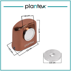 Plantex Heavy Duty Door Magnet Stopper/Door Catch Holder for Home/Office/Hotel, Floor Mounted Soft-Catcher to Hold Wooden/Glass/PVC Door - Pack of 2 (193 - Rose Gold)