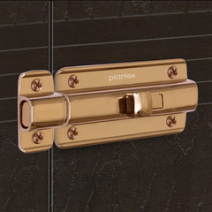 Plantex Premium Heavy Duty Door Stopper/Door Lock Latch for Home and Office Doors - Pack of 3 (Rose Gold)
