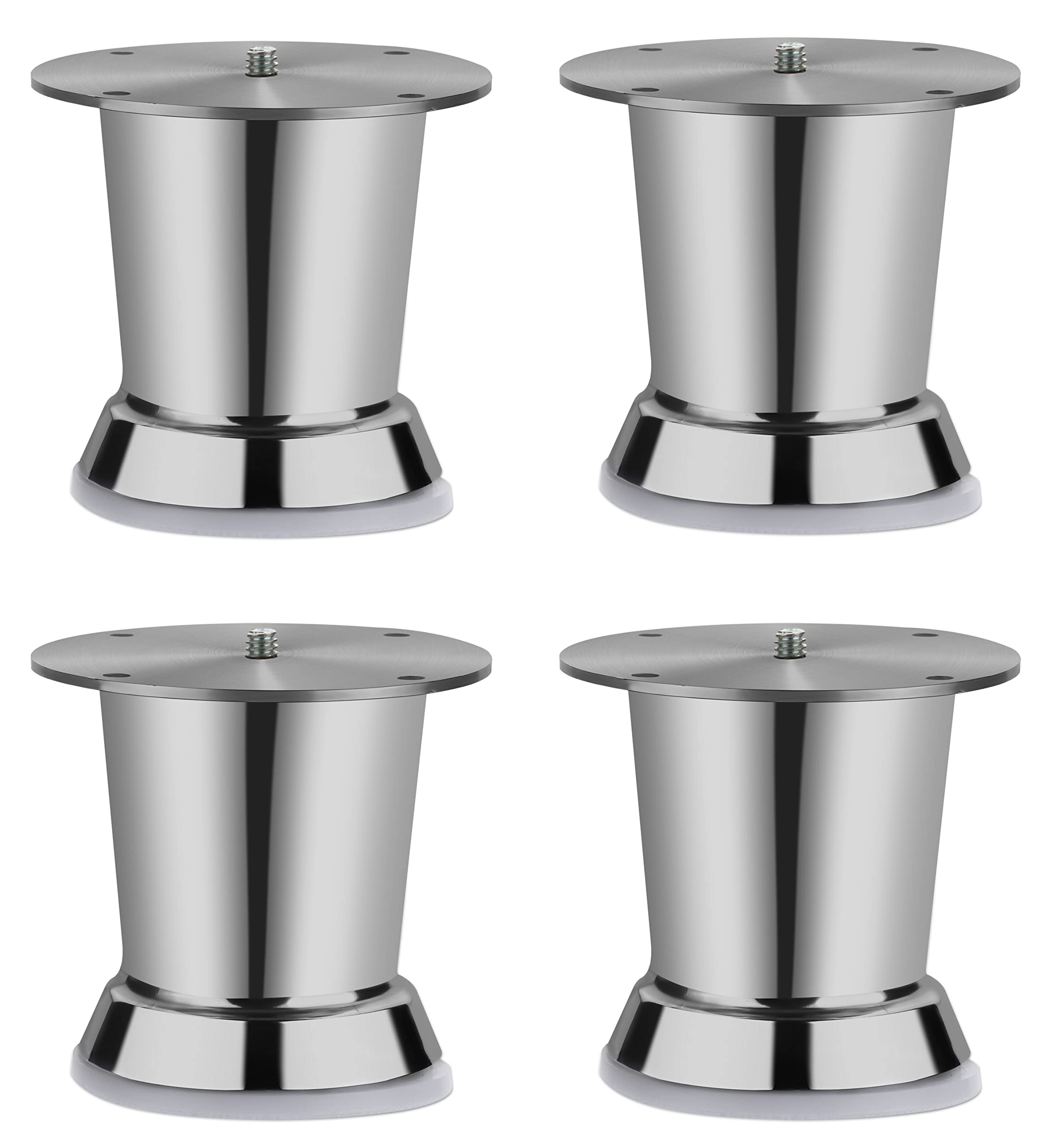 Plantex Heavy Duty Stainless Steel 3 inch Sofa Leg/Bed Furniture Leg Pair for Home Furnitures (DTS-51, Chrome) – Pack of 4