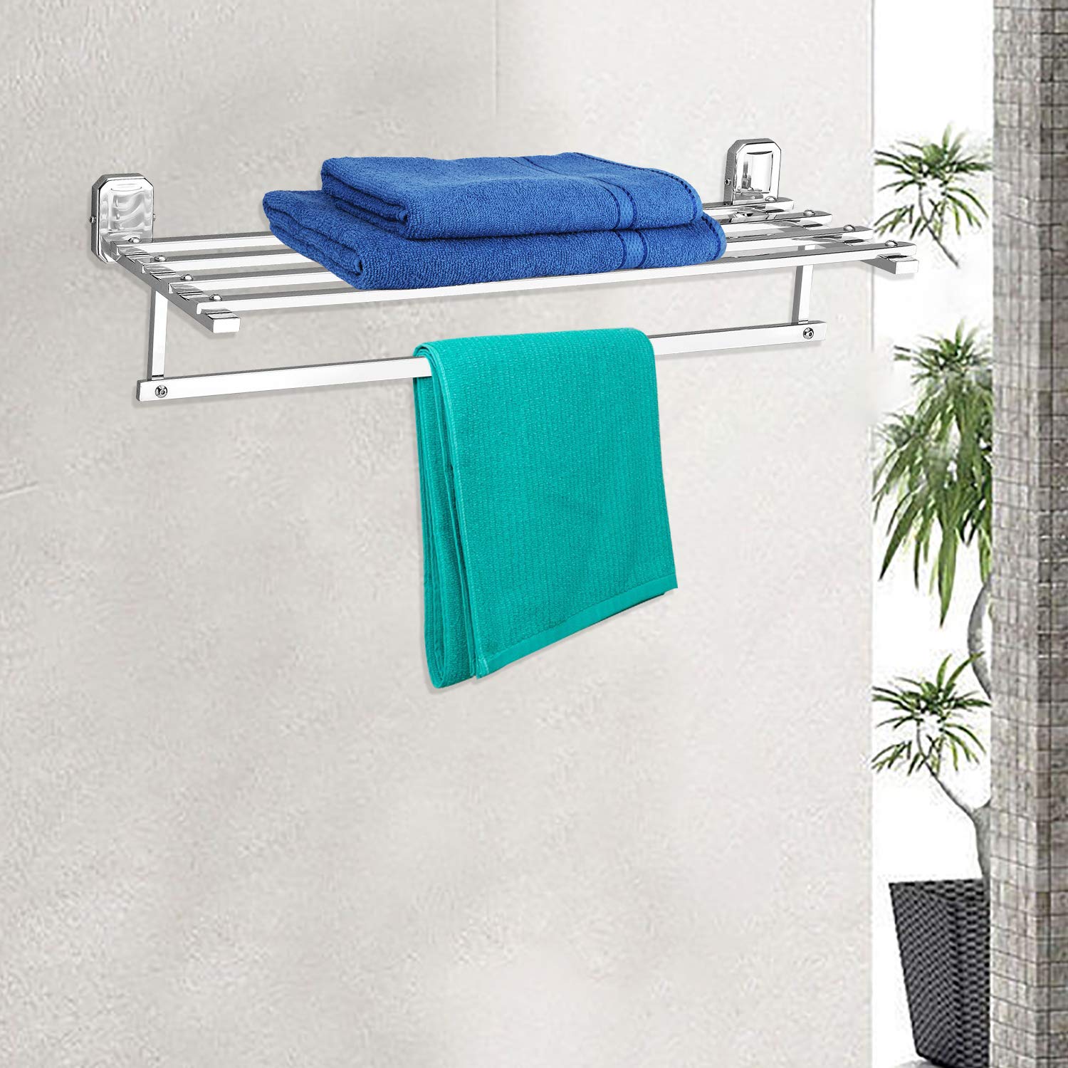 Plantex Stainless Steel 304 Grade Cute Towel Rack for Bathroom/Towel Stand/Hanger/Bathroom Accessories(18 Inch-Chrome)