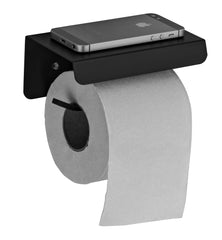Plantex Platinum Stainless Steel 304 Grade Toilet Paper Holder with Mobile Phone Stand - Bathroom Accessories (Matt Black)