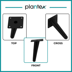 Plantex 304 Grade Stainless Steel 6 inch Sofa Leg/Bed Furniture Leg Pair for Home Furnitures (DTS-54-Black) – 6 Pcs