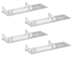 Plantex Stainless Steel 2in1 Multipurpose Bathroom Rack/Shelf with soap Dish/Holder - Multipurpose - Bathroom Accessories (15x5 Inches) – Pack of 4