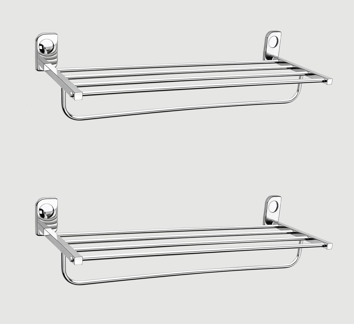 Plantex Dream Stainless Steel Towel Rack for Bathroom/Towel Stand/Towel Hanger/Bathroom Accessories (24 Inch-Chrome) - Pack of 2