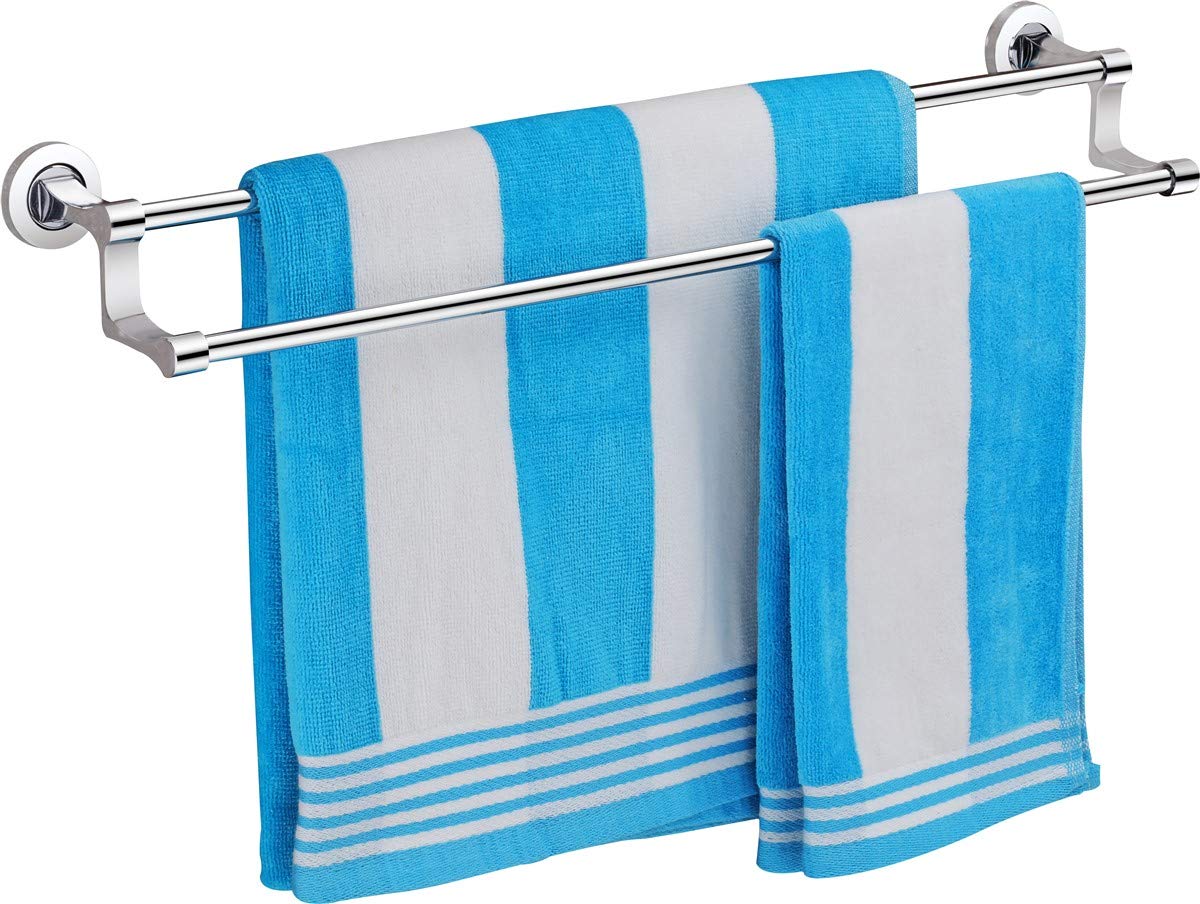 Plantex Premium Stainless Steel & Aluminium Towel Rod/Towel Hanger for Bathroom/Towel Stand/Bathroom Accessories (24 Inch-Chrome)