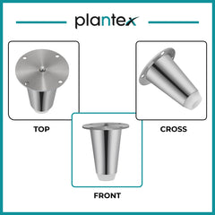 Plantex Heavy Duty Stainless Steel 3 inch Sofa Leg/Bed Furniture Leg Pair for Home Furnitures (DTS-53, Chrome) – 6 Pcs