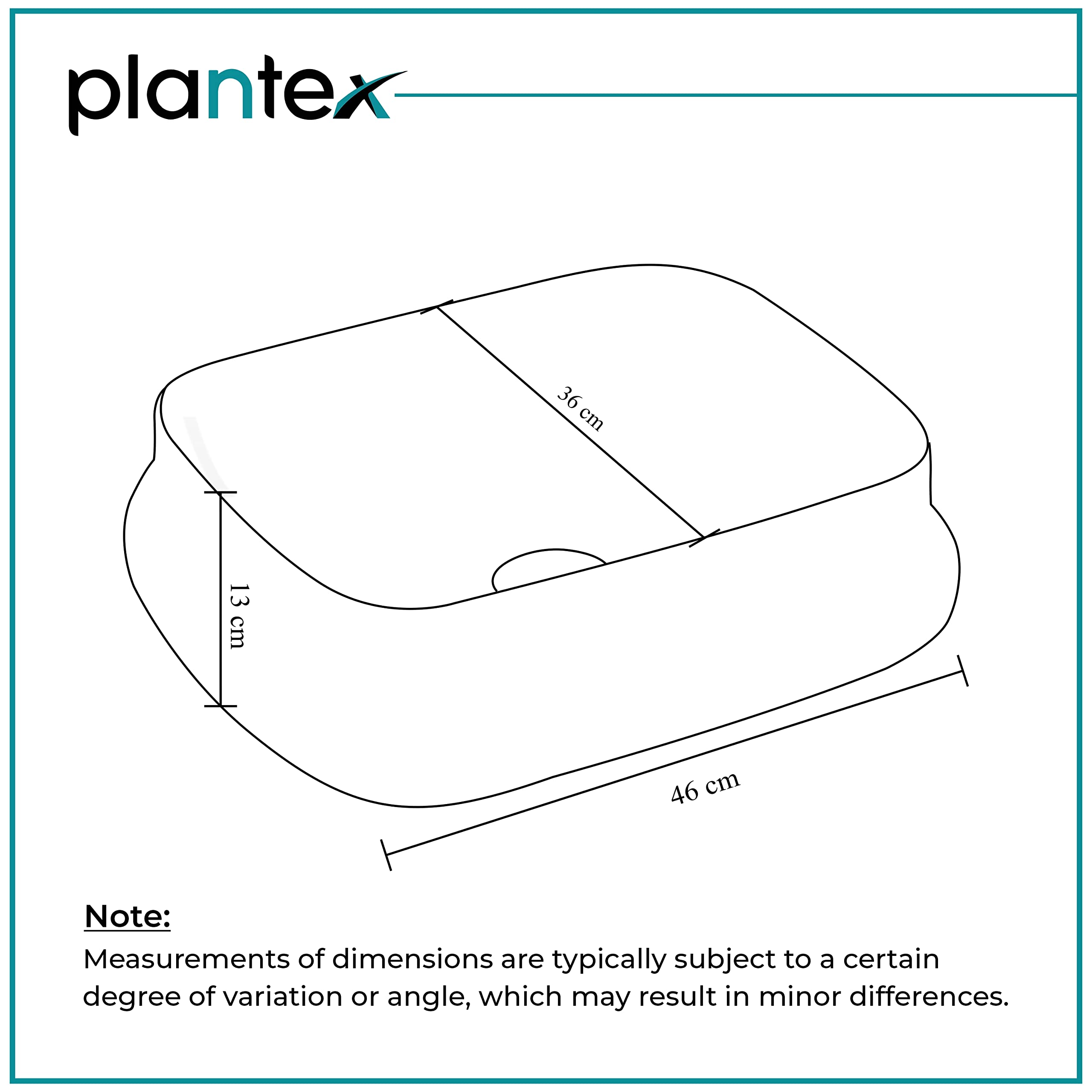 Plantex Platinium Tabletop Ceramic Rectangle Wash Basin/Countertop Bathroom Sink (White, 18 x 14 x 5 Inch)