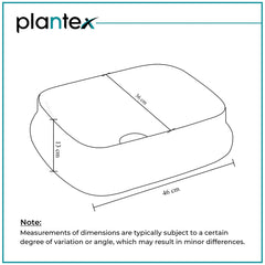 Plantex Platinium Tabletop Ceramic Rectangle Wash Basin/Countertop Bathroom Sink (White, 18 x 14 x 5 Inch)