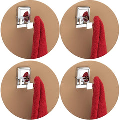 Plantex Stainless Steel 304 Grade Darcy Robe Hook/Cloth-Towel Hanger/Door Hanger-Hook/Bathroom Accessories(Chrome) - Pack of 4