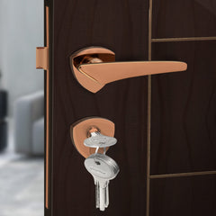 Plantex Door Lock-Fully Brass Main Door Lock with 4 Keys/Mortise Door Lock for Home/Office/Hotel (sumer-3060, Rose Gold)