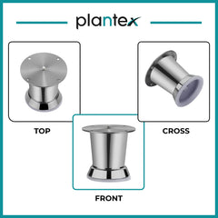 Plantex Heavy Duty Stainless Steel 3 inch Sofa Leg/Bed Furniture Leg Pair for Home Furnitures (DTS-51, Chrome) – Pack of 8