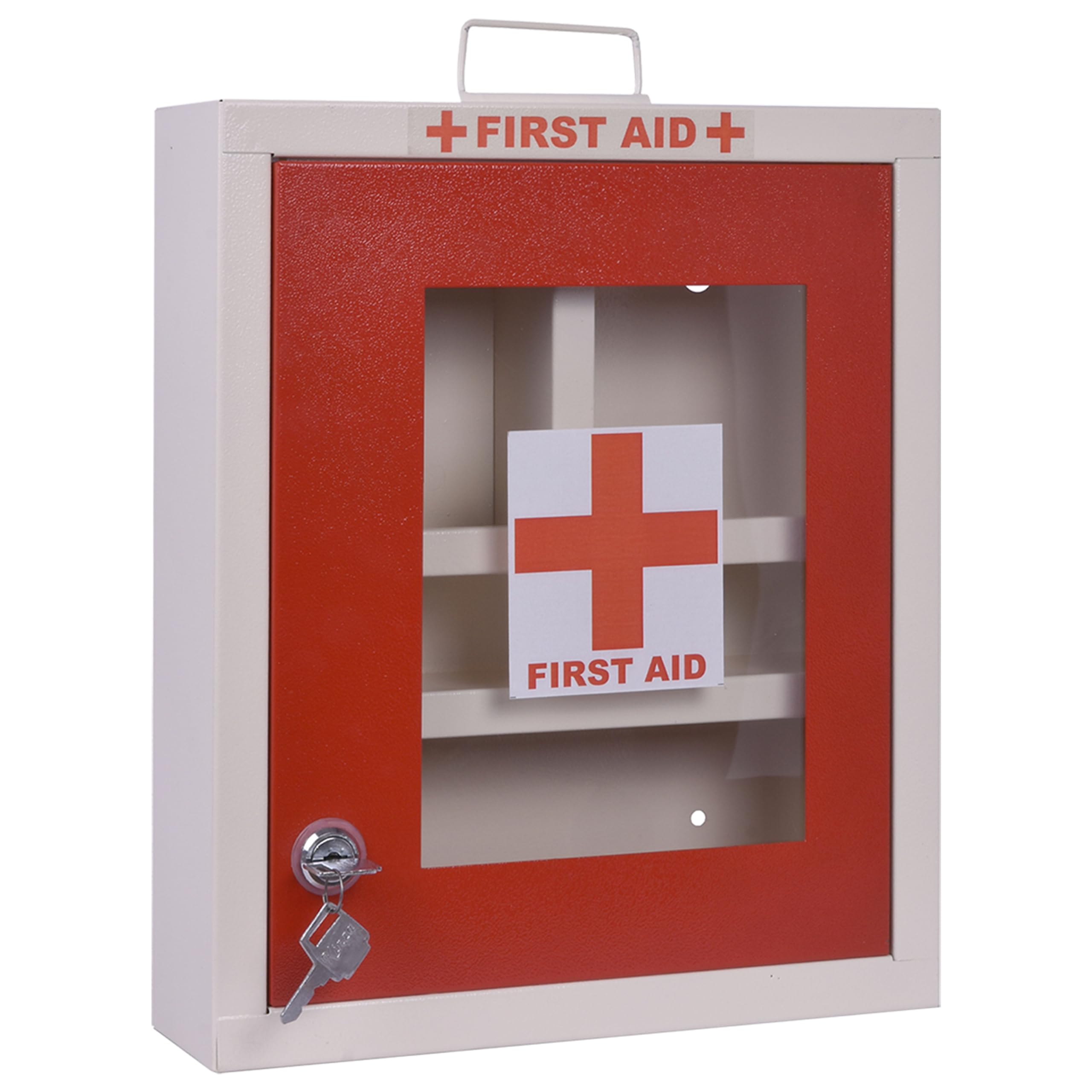 Plantex Emergency First Aid Kit Box/Emergency Medical Box/First Aid Box For Home - School - office/Wall Mountable, Multi Compartment (Metal) Rectangular