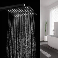 Plantex 304 Grade Stainless Steel Square Overhead Shower/Rain Shower Head For Bathroom- 8x8 Inches (Matte Black Finish)