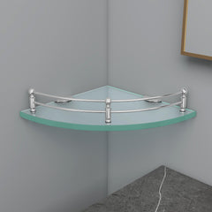 Plantex Premium Transparent Glass Corner Shelf for Bathroom/Wall Shelf/Storage Shelf (12 x 12 Inches - Pack of 1)
