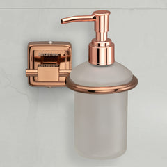 Plantex 304 Grade Stainless Steel Liquid Some Dispenser/Shampoo Dispenser/Handwash Bottle Stand/Bathroom Accessories Pack of 2, Decan (Rose Gold)