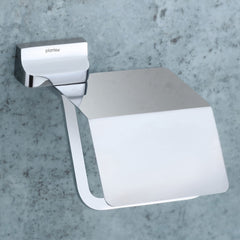 Plantex Solid Brass & SS-304 Toilet Paper Roll Holder/Toilet Paper Holder in Bathroom/Bathroom Accessories (Chrome , Platinum)