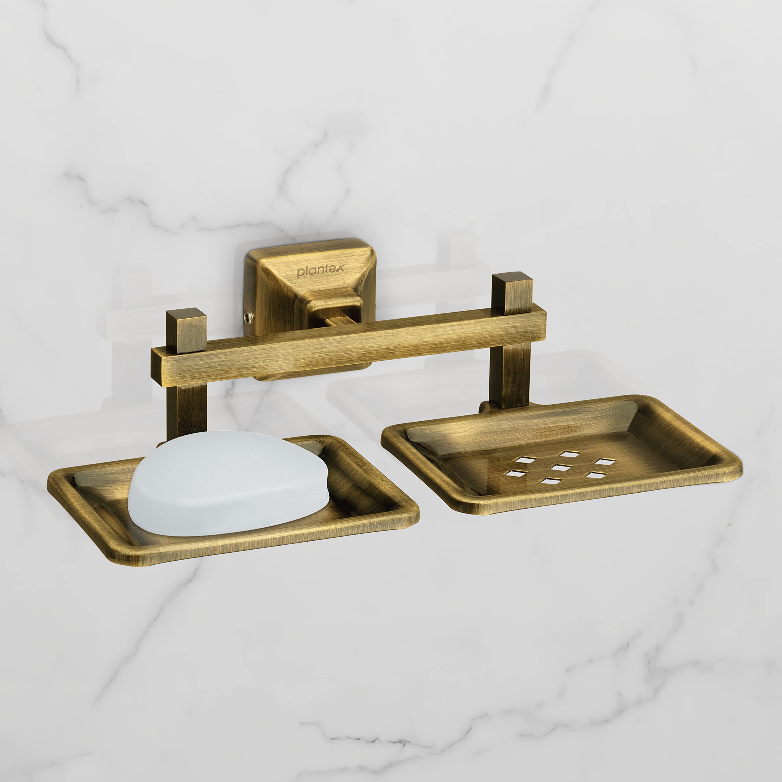 Plantex Squaro Antique soap Holder Stand for Bathroom and wash Basin (304 Stainless Steel)