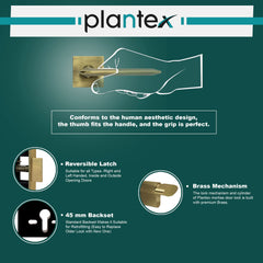 Plantex Heavy Duty Door Lock - Main Door Lock Set with 3 Keys/Mortise Door Lock for Home/Office/Hotel (7105 - Brass Antique)