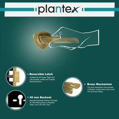 Plantex Door Lock-Fully Brass Main Door Lock with 4 Keys/Mortise Door Lock for Home/Office/Hotel (Sumer-3058, Brass Antique)
