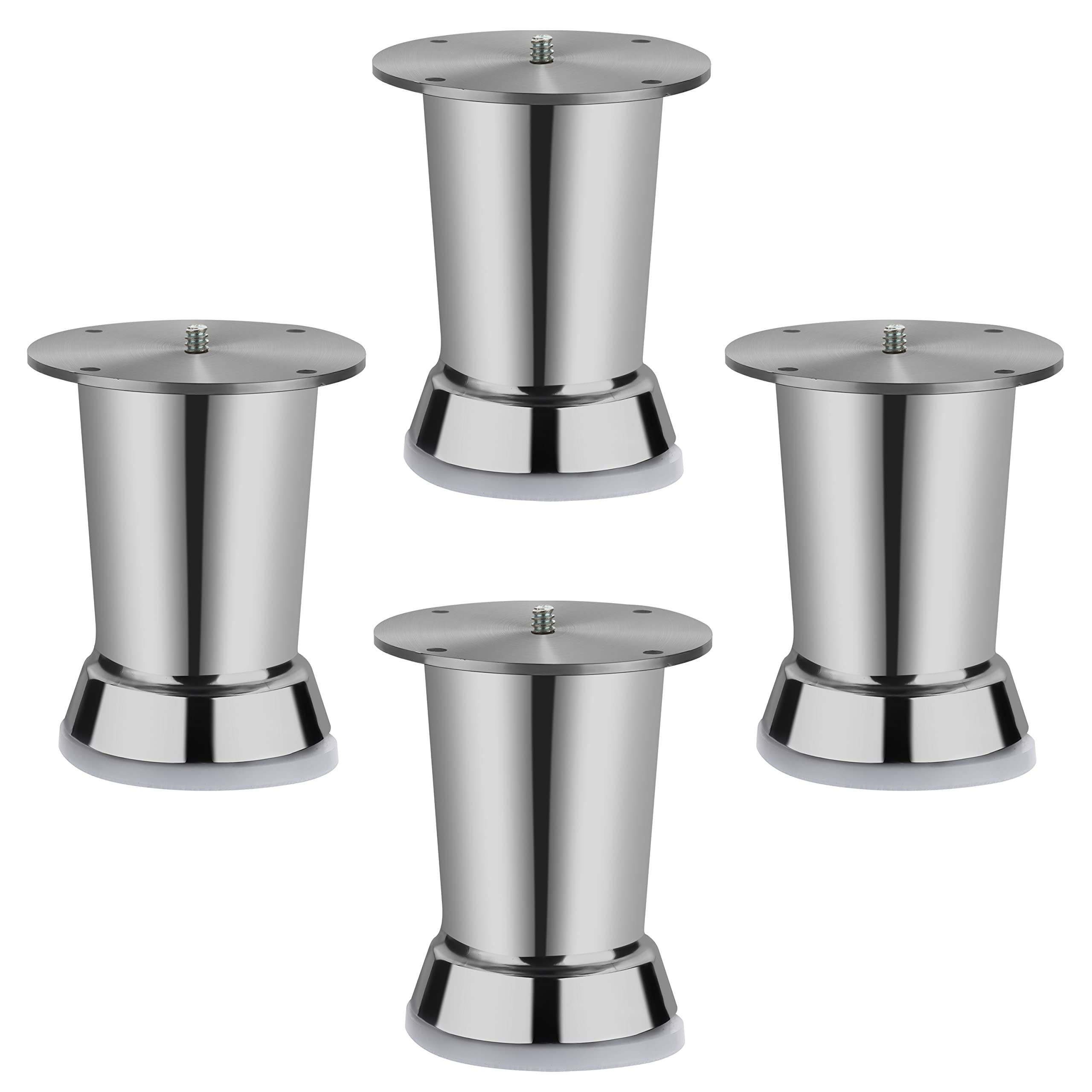 Plantex Heavy Duty Stainless Steel 4 inch Sofa Leg/Bed Furniture Leg Pair for Home Furnitures (DTS-51, Chrome) – Pcs - 10