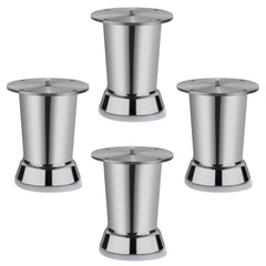 Plantex Heavy Duty Stainless Steel 4 inch Sofa Leg/Bed Furniture Leg Pair for Home Furnitures (DTS-51, Chrome) – Pcs - 10