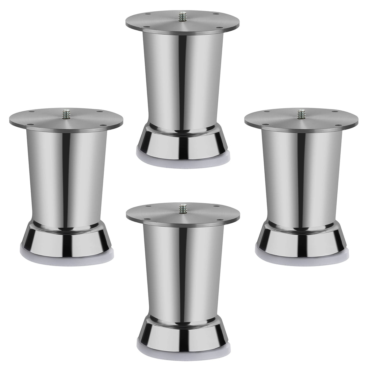 Plantex Heavy Duty Stainless Steel 4 inch Sofa Leg/Bed Furniture Leg Pair for Home Furnitures (DTS-51, Chrome) – Pcs - 4