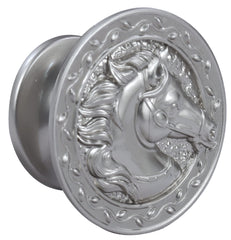 Plantex Horse Face Cabinet Drawer Knob Handle/Kitchen Cabinet Knobs/Knobs for Cabinets and Drawer/Round Drawer Pulls and Knobs- Pack of 3 Pieces (Silver)