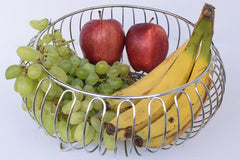 Primax Heavy Stainless Steel Vegetable and Fruit Bowl Basket - Nickel Chrome Plated