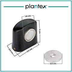 Plantex Heavy Duty Door Magnet Stopper/Door Catch Holder for Home/Office/Hotel, Floor Mounted Soft-Catcher to Hold Wooden/Glass/PVC Door - Pack of 4 (193 - Black)