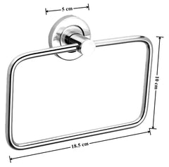 Plantex Stainless Steel Towel Ring for Bathroom/Wash Basin/Napkin-Towel Hanger/Bathroom Accessories (Chrome-Square) - Pack of 2