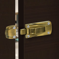 Plantex Heavy Duty Door Stopper/Door Baby Latch/Door Lock for Home and Office Doors - Pack of 1 (205 - Brass Antique)