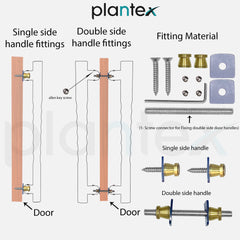 Plantex 281 Premium 14-inch Door Pull-Push Main Door Handle for Glass Door/House/Hotel/Office Door Hardware (Brass Antique & Wood Finish)