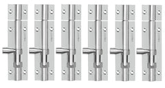Plantex 4- inches Long Tower Bolt for Door/Windows/Wardrobe - Pack of 6 (Chrome-Silver)
