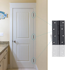 Plantex Heavy Duty Stainless Steel Door Butt Hinges 4 inch x 14 Gauge/2 mm Thickness Home/Office/Hotel for Main Door/Bedroom/Kitchen/Bathroom - Pack of 24 (Black)