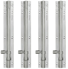 Plantex 8- inches Long Tower Bolt for Door/Windows/Wardrobe - Pack of 4 (Chrome-Silver)