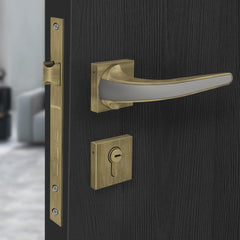 Plantex Heavy Duty Door Lock - Main Door Lock Set with 3 Keys/Mortise Door Lock for Home/Office/Hotel (7091 - Brass Antique & Satin Black Matt)