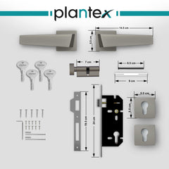 Plantex Door Lock-Fully Brass Main Door Lock with 4 Keys/Mortise Door Lock for Home/Office/Hotel (Sumer-3015, Black Matt)