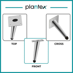 Plantex 304 Grade Stainless Steel 6 inch Sofa Leg/Bed Furniture Leg Pair for Home Furnitures (DTS-54-Chrome) – 10 Pcs