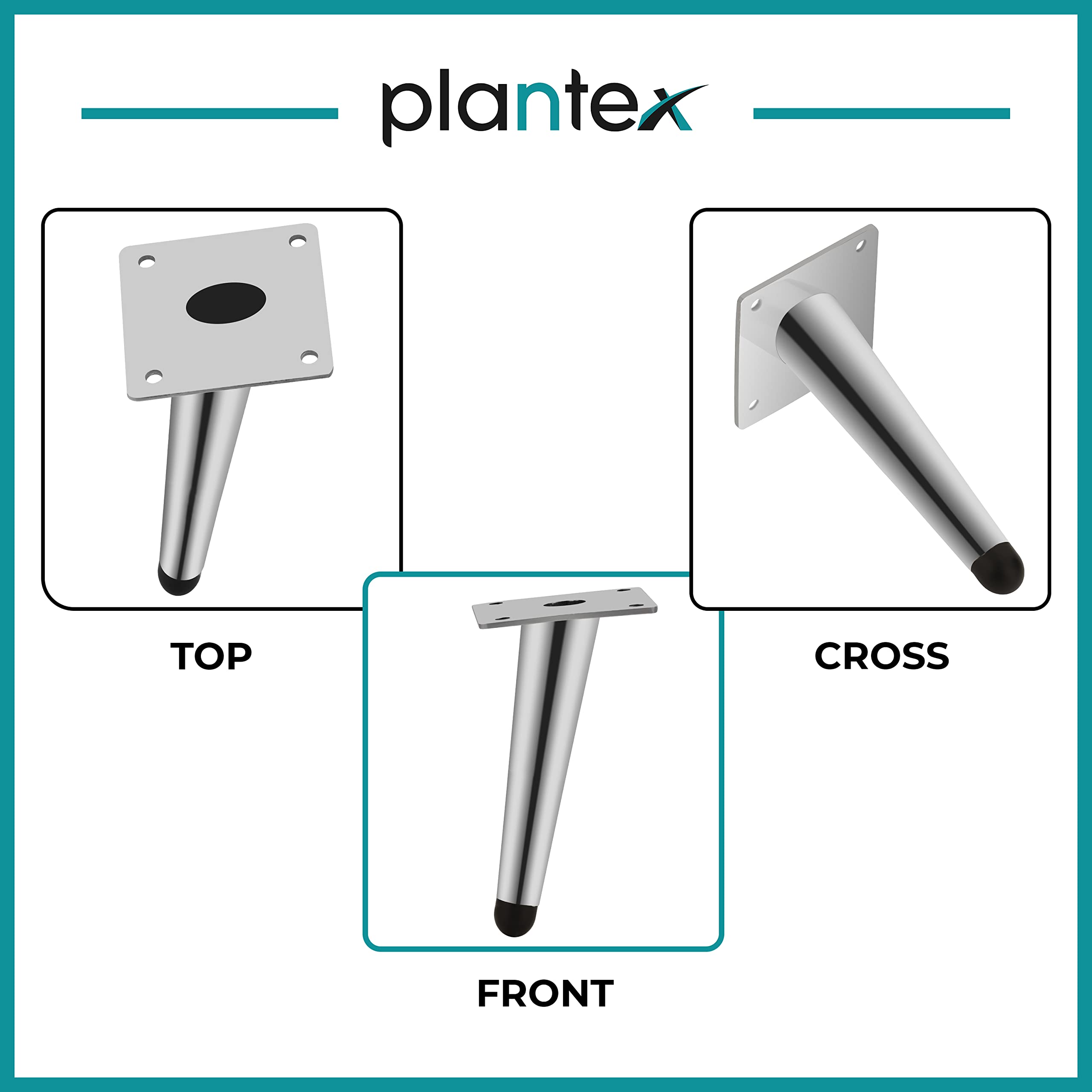 Plantex 304 Grade Stainless Steel 6 inch Sofa Leg/Bed Furniture Leg Pair for Home Furnitures (DTS-54-Chrome) – 6 Pcs