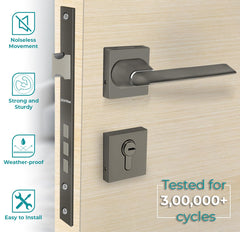 Plantex Heavy Duty Door Lock - Main Door Lock Set with 3 Keys/Mortise Door Lock for Home/Office/Hotel (Satin Black & Matt Finish)