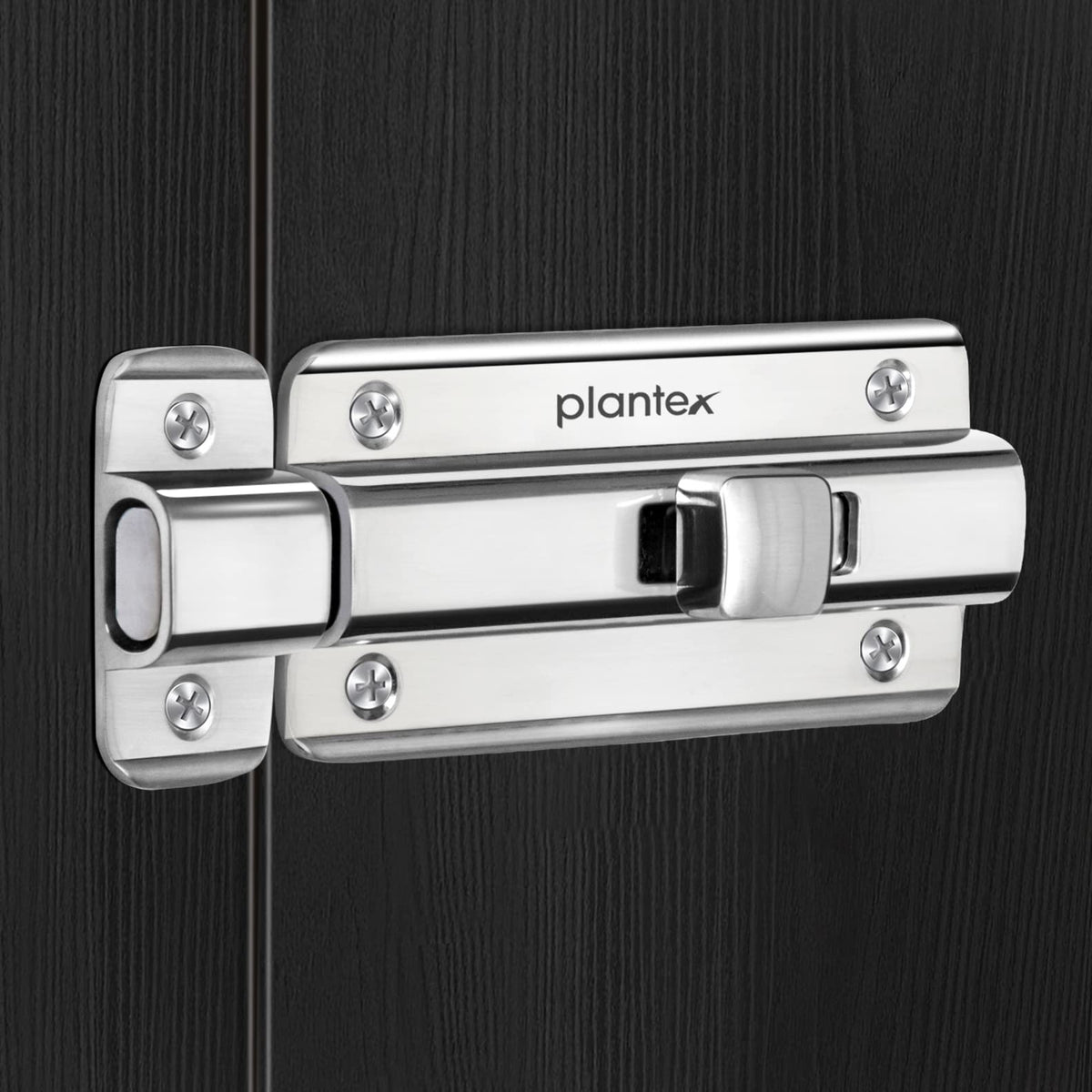 Plantex Premium Heavy Duty Door Stopper/Door Lock Latch for Home and Office Doors - Pack of 4 (Chrome)