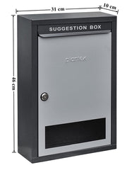 Plantex All in 1 Multipurpose Big Size Letter Box/Complaint Box/Suggestion Box/Donation Box with Lock Table Top or Wall Mount (Grey)