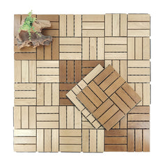 Plantex Tiles for Floor-Interlocking Wooden Tiles/Garden Tile/Quick Flooring Solution for Indoor/Outdoor Deck Tile-Pack of 10 (ASH Wood)