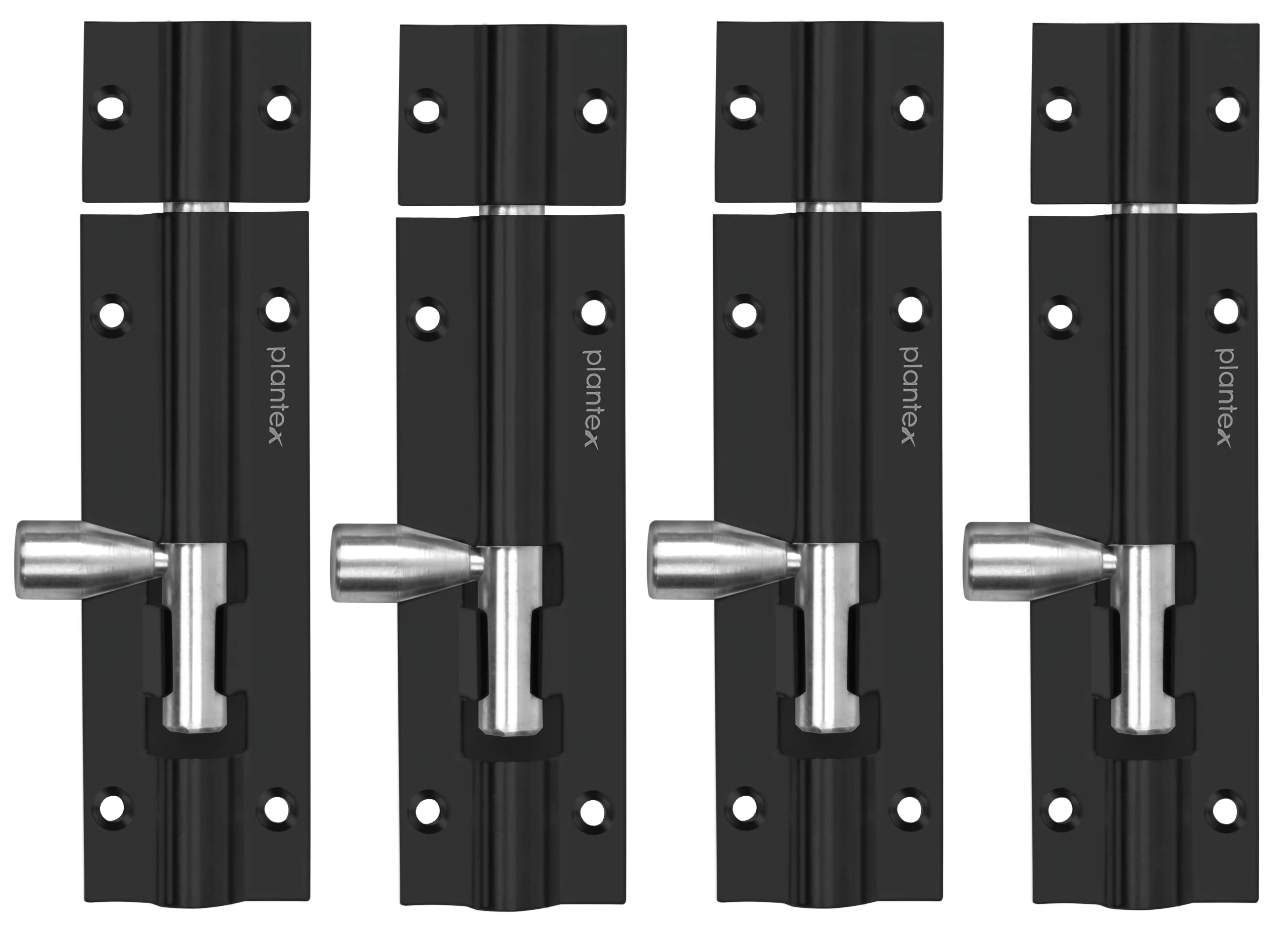 Plantex Joint-Less Tower Bolt for Door - 4- inches Long Latch - Pack of 4 (Multicolour)