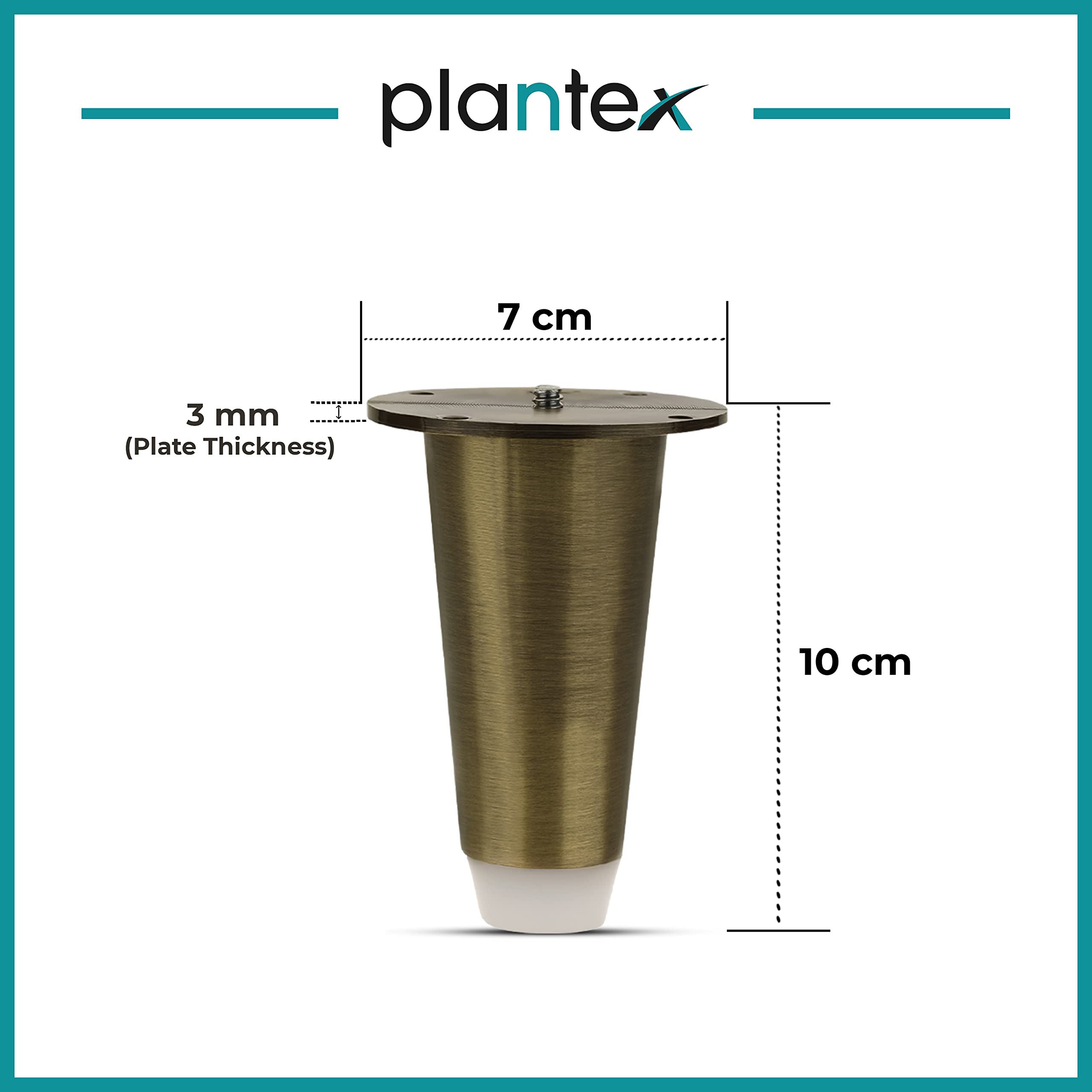 Plantex Heavy Duty Stainless Steel 4 inch Sofa Leg/Bed Furniture Leg Pair for Home Furnitures (DTS-53, Brass Antique) – 10 pcs