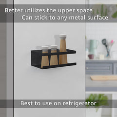 Plantex Magnetic Shelf for Kitchen/Fridge Organizer Spice Rack/Shelf for Refrigerator/Spice Rack for Kitchen - (Black)