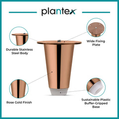 Plantex Heavy Duty Stainless Steel 3 inch Sofa Leg/Bed Furniture Leg Pair for Home Furnitures (DTS-53, Rose Gold) – 2 Pcs
