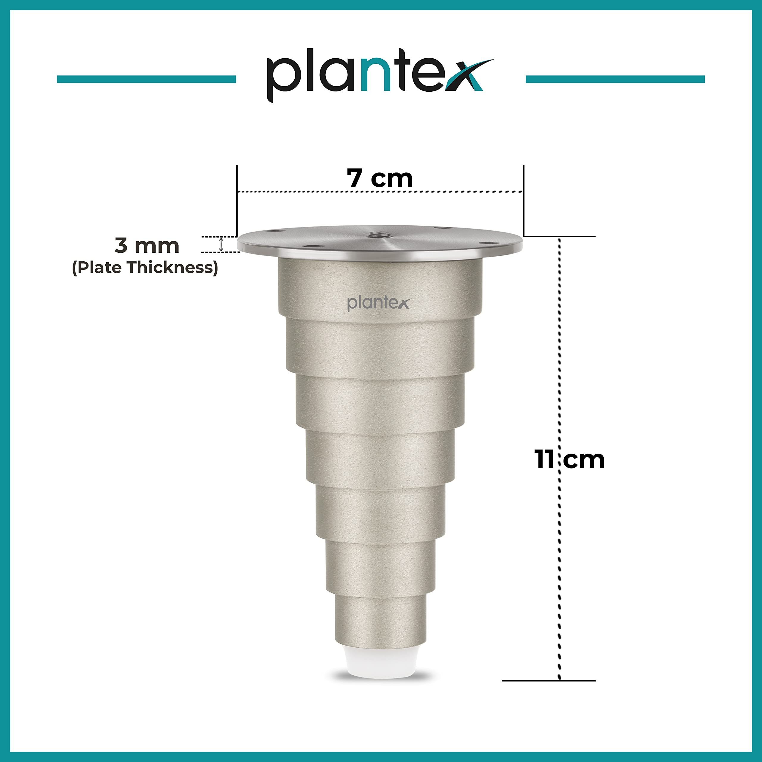 Plantex Aluminum 4 inch Sofa Leg/Bed Furniture Leg Pair for Home Furnitures (DTS-66-Chrome) – 10 Pcs