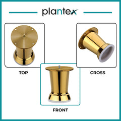 Plantex Heavy Duty Stainless Steel 4 inch Sofa Leg/Bed Furniture Leg Pair for Home Furnitures (DTS-51, Gold) – Pcs - 6