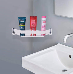 Plantex Stainless Steel Corner/Bathroom Shelf/Kitchen Shelf/Bathroom Accessories (9 x 9) Inches - Wall Mount